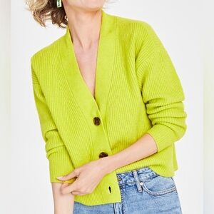 Neon green 3 button cardigan